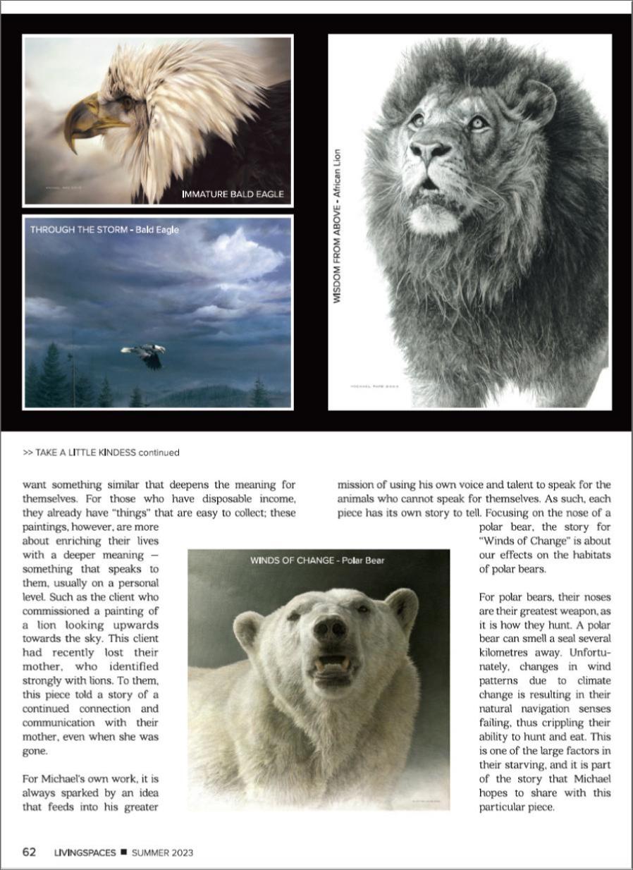 LIVINGSPACES MAGAZINE Feature Canadian Wildlife Artist Michael Pape